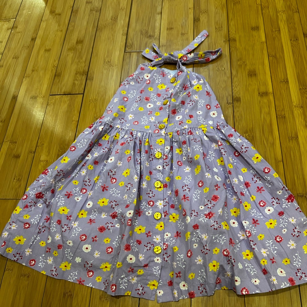 Girls Floral Halter Dress